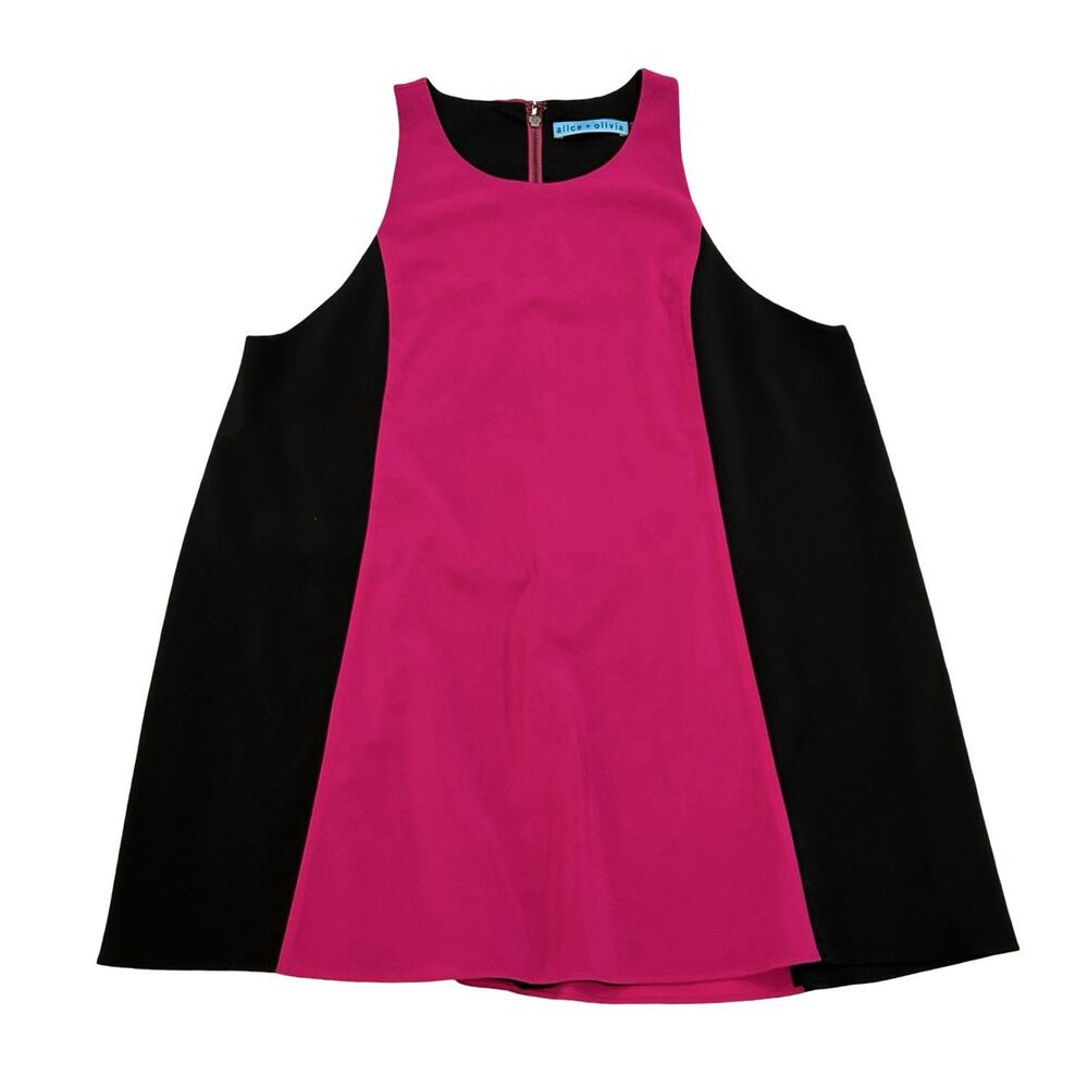 Alice + Olivia Tank Top Womens Size XS Pink & Black Colorblock Lined